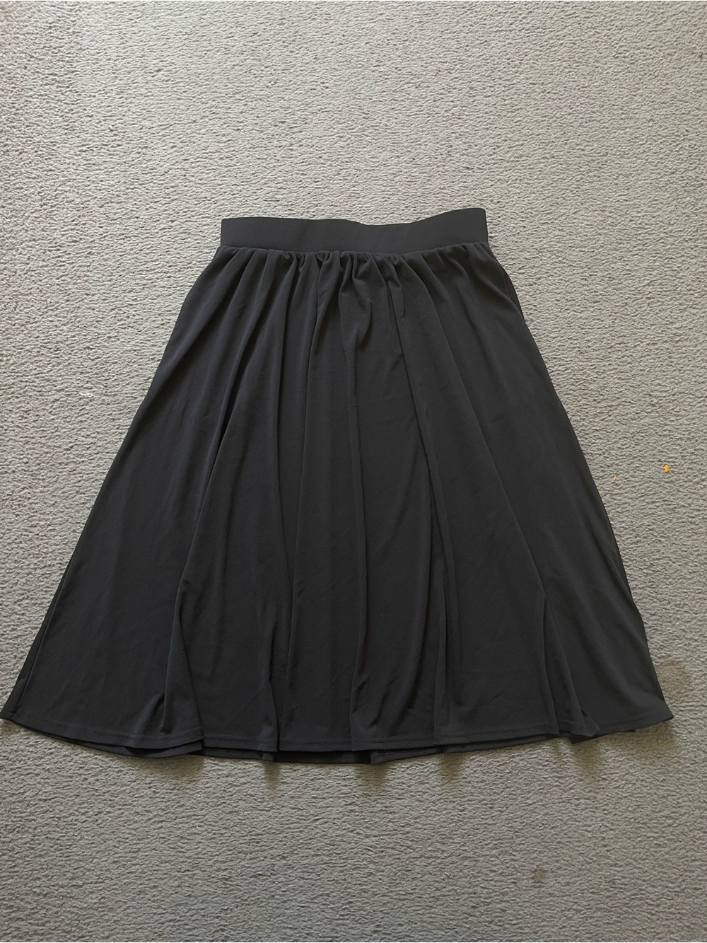Leota Black Circle Skirt with Elastic Waist
